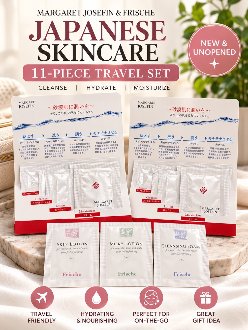 Margaret Josefin Frische Japanese Skincare Travel Set 11pc